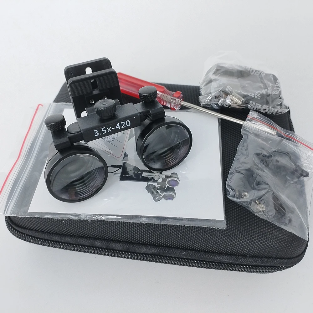 Dental Loupes 2.5X-3.5X Binocular Medical Surgical Magnifier Optical Glasses Lens with Dentist Clip for Dentistry Use