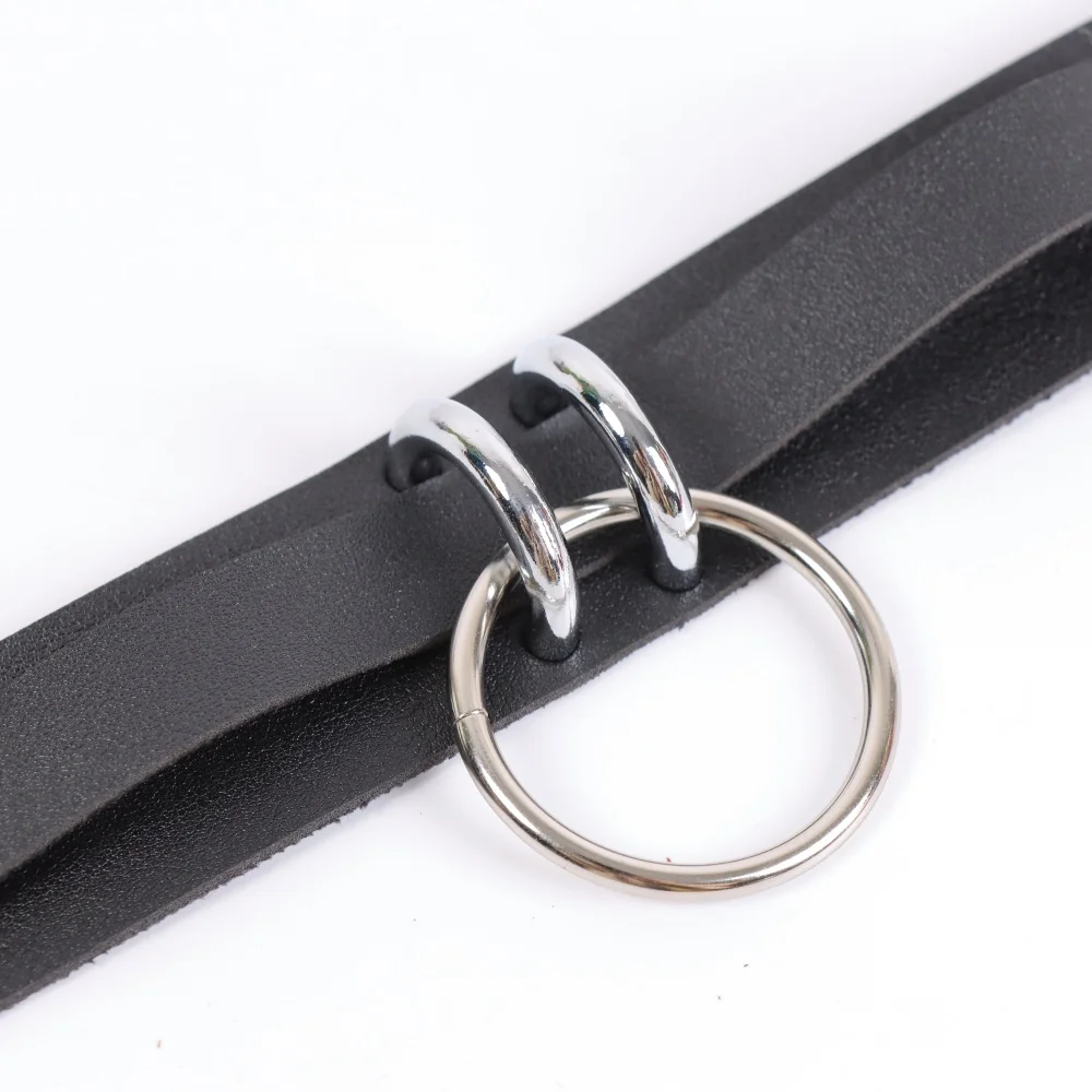 القوطية الشرير المعادن المختنق فو الجلود الرباط قلادة للجنسين حزب نادي قلادة