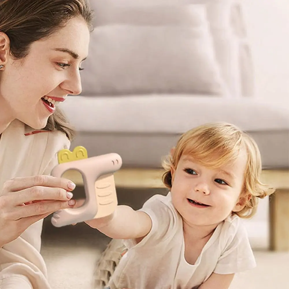 5/6 قطعة الإبداعية سيليكون الكرتون حشرجة الموت لينة حلقة تصميم صحة الطفل عضاضة عدم الانزلاق قبضة مكافحة مضغ الرضع التسنين مضغ