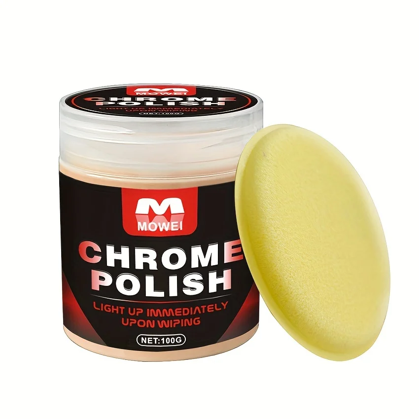 Automotive Chrome Bright Multi-Color Paste - Quick Glossy and Rust Remover on the Door Handle and Window Trim