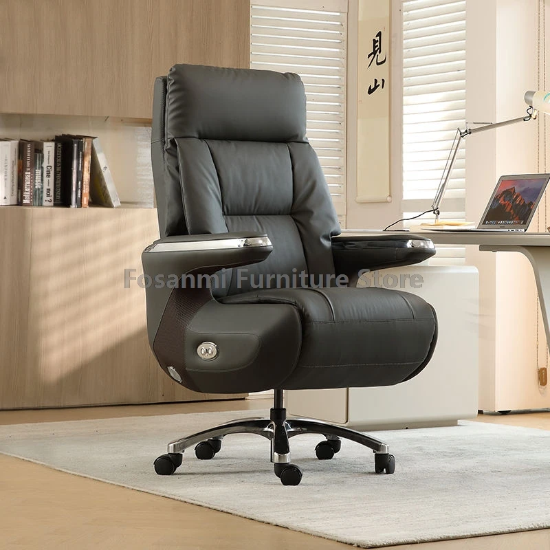 Ergonomic Executive Office Chair With Swivel Seat Game Chair With Wheels Comfortable Adjustable Backrest Angle Computer Chair 