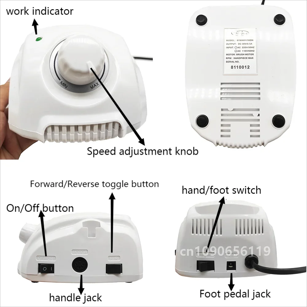 Manicure machine set BT Marathon 3 + 35000 rpm H37L1 Cutters for manicure Electric nail drill Machine for Manicure and Pedicure