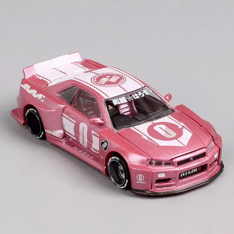 1:64 Nissan Skyline GT-R(R34) Alloy Simulation Model, Children's Collection of Decorative Toys, Holiday Gifts for Children.