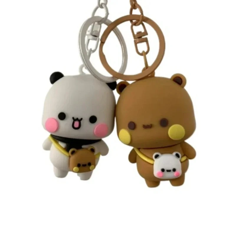 Yier Panda KeyChain Doll Kawaii Bubu Dudu Anime Figure Toy Backpack Hanging Ornaments cute Pendant Mobile Phone Chain