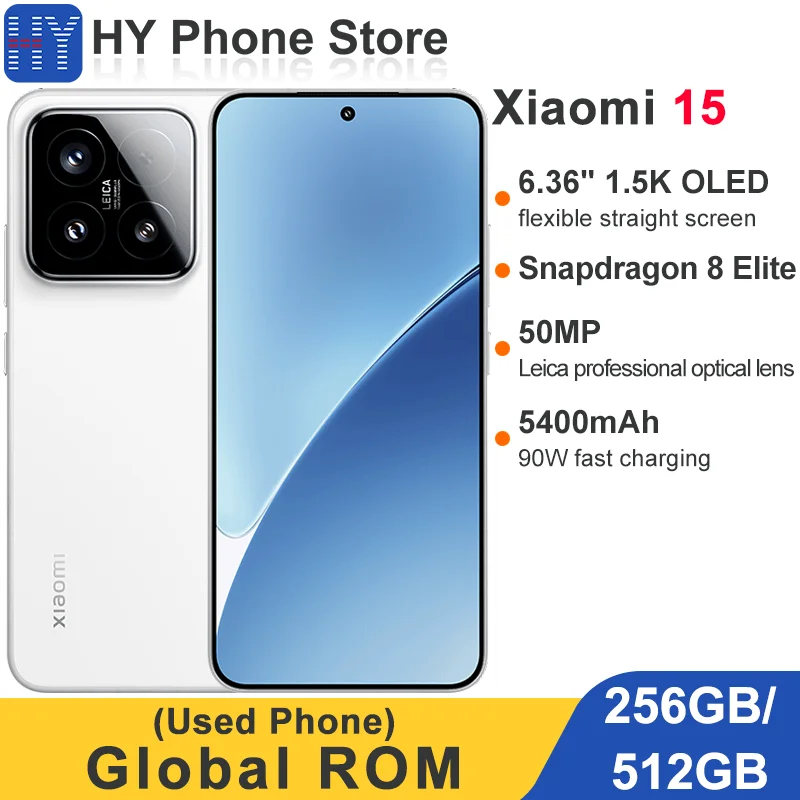 Global ROM Xiaomi 15 256GB/512GB Snapdragon 8 Elite 6.36" 1.5k OLED Screen 90W 5400mAh Battery 50MP+32MP Camera