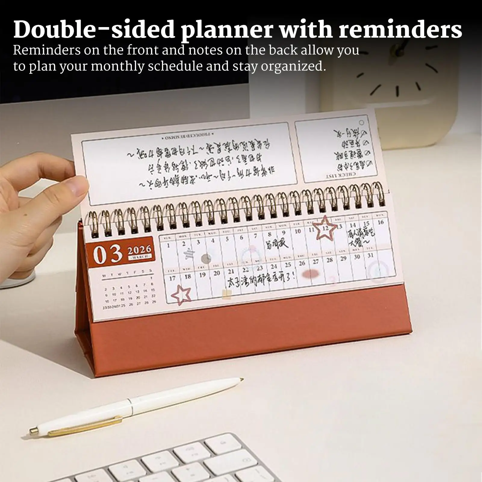 

Monthly Desktop Calendar 2026 Table Calendar Tear-Off Monthly Planner Decorative Planner Office Supplies For Scheduling Tracking
