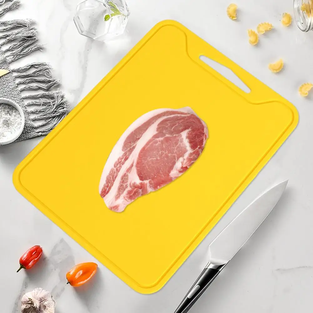 Non-slip Silicone Cutting Board Foldable Silicone Cutting Board Mat with Drip Groove Double-sided Non-slip Vegetable Chopping