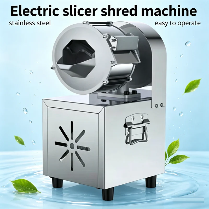 Stainless Steel Potato Slicing Machine Commercial Electric Full-automatic Potato and Radish Slicing Machine