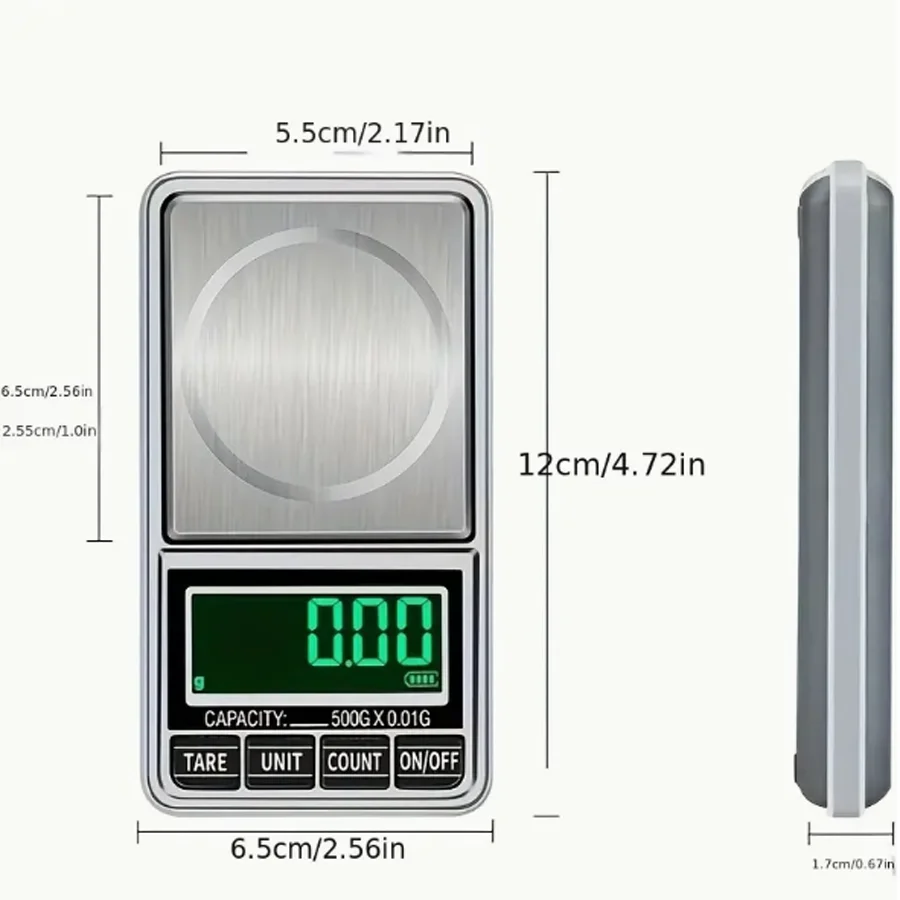 High Precision Portable Mini Pocket Jewelry Gold Scale USB Rechargeable Digital Electronic Scale Weight Balance Gram Scale