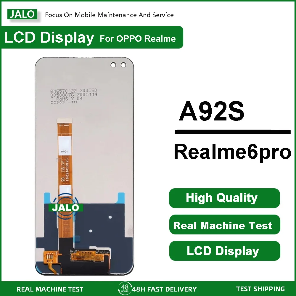 JALO Mobile Phone LCD Screen for OPPO A92S Realme 6PRO with Frame Integrated LCD Display Touch Screen LCD Panel Replacement