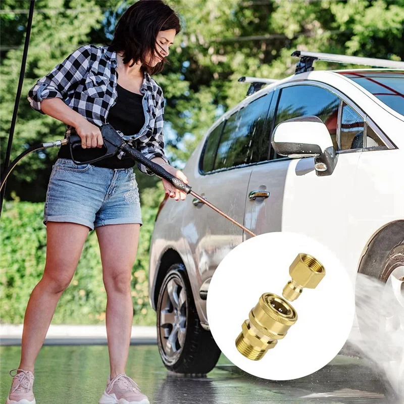 At14 4 peças M22-14Mm para 1/4in conjunto de adaptador de lavadora de pressão, adaptador de acessórios de lavadora de energia kit de conexão rápida de lavadora de pressão