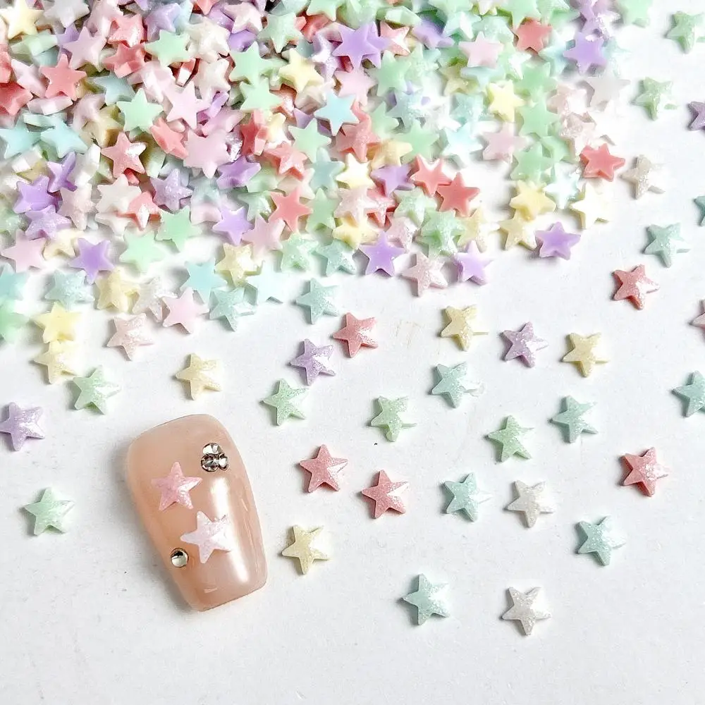 

Cute Mini Pentagram Nail Art Charms Luminous Solid Color Shimmering Star Resin Nail Decorations for Making DIY Manicure Crafts