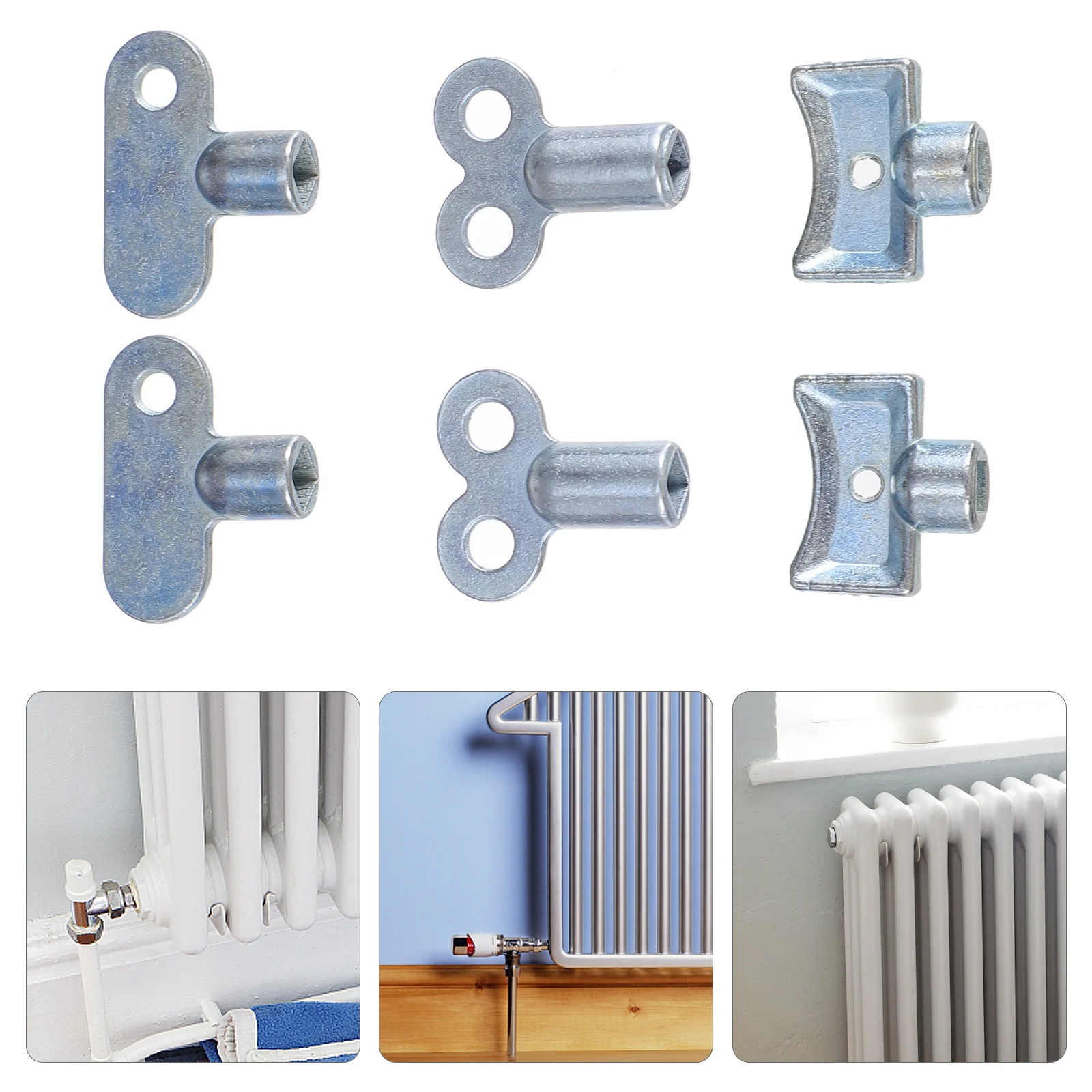 

6Pcs Radiator Valves Keys Strong Zinc Alloy Durable Ventilation Air Release Key Universal Radiator Accessories