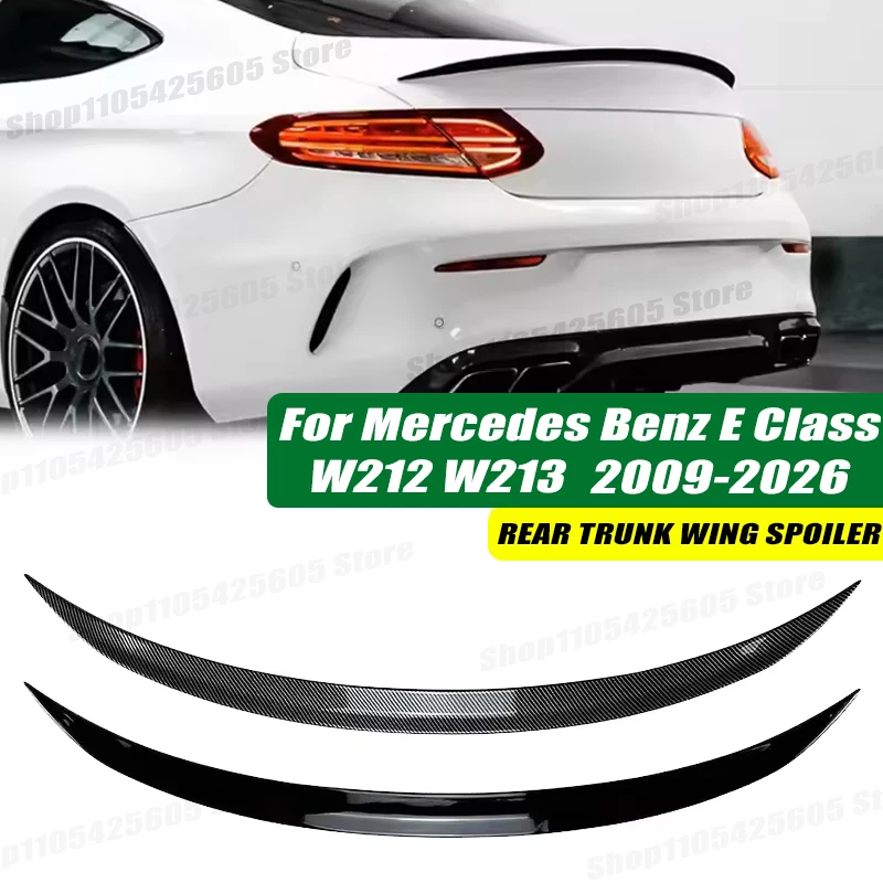 120cm 5D Carbon Look Rear Boot Trunk Spoiler Lip Stick-On Decorative Rear Wing For Mercedes Benz E Class W212 W213 2009-2026