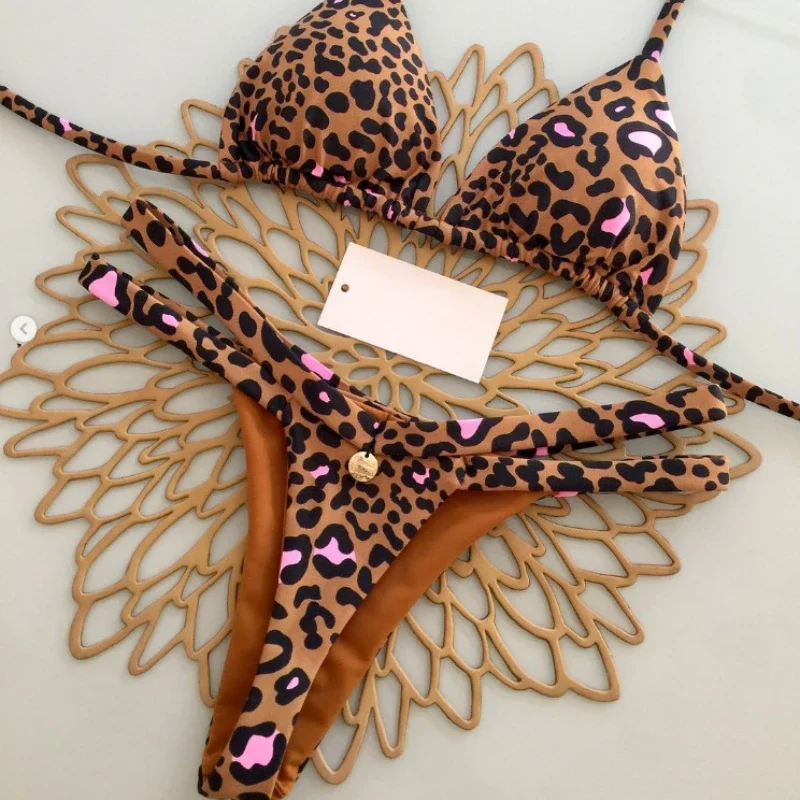 

2025 New Sexy Women Bikini Set Beach Holiday Swimsuit Brazilian Thong Bikini Set Sexy Two Pieces Bathing Suit Women Beach Wear