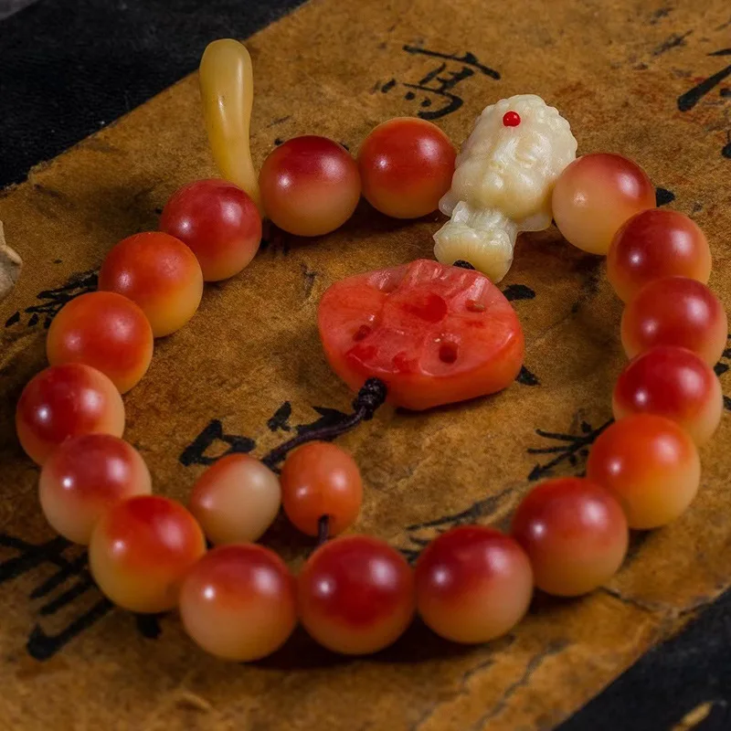 Camel bone stone 12mm plain beads running ring Buddha head small lion blood stonesmall child bracelet