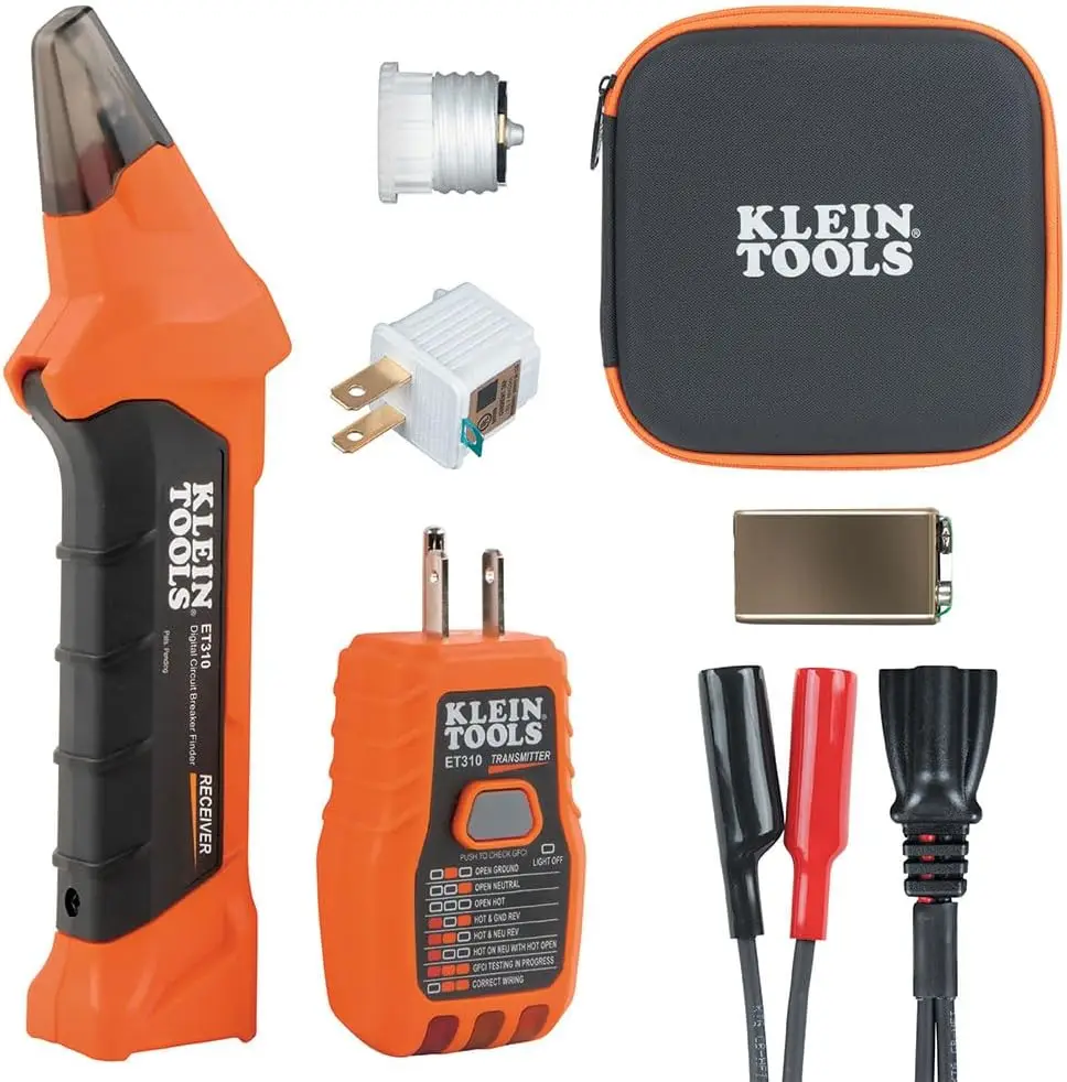 

AC Circuit Breaker Finder Kit with GFCI Tester, Adapters, and Protective Case for Electrical Troubleshooting