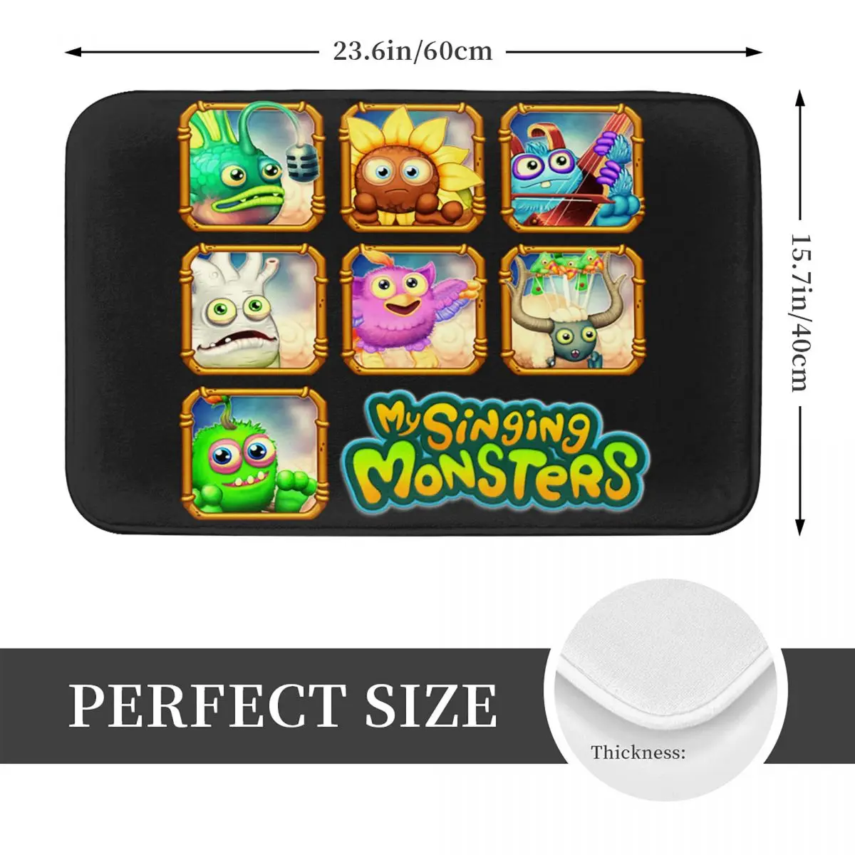 My Singing Monsters Anti-slip Doormat Floor Mat Cushion Carpet Rug for Kitchen Entrance Home Bathroom Living room Footpad Mats