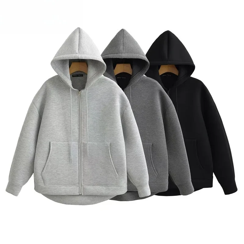 

ZOCI Zip up Hoodies Women Autumn Hooded Sweatshirt Woman Long Sleeve Oversized Women's Sweatshirts Zip Hoodie Women Jackets