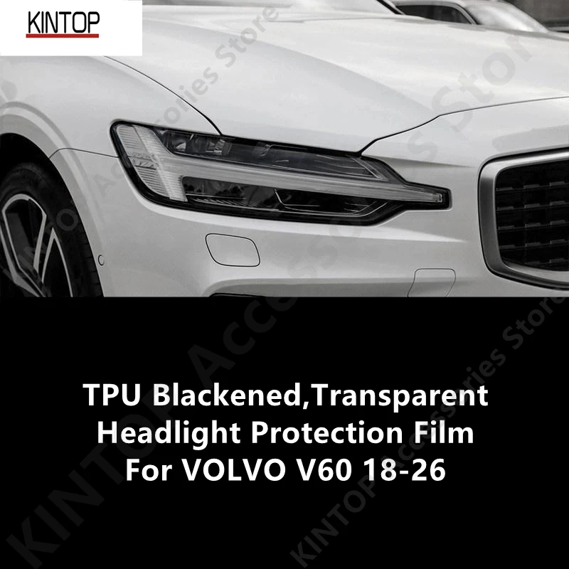 

For VOLVO V60 18-26 TPU Blackened,Transparent HeadLights Protective Film,Protection Modification Accessories Refit