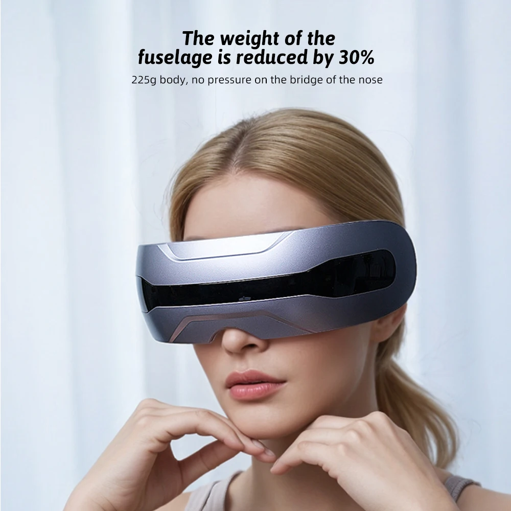 Massaggiatore per occhi 3D intelligente ricaricabile elettrico multifunzione in silicone con finestra di visualizzazione visiva per alleviare lo stress