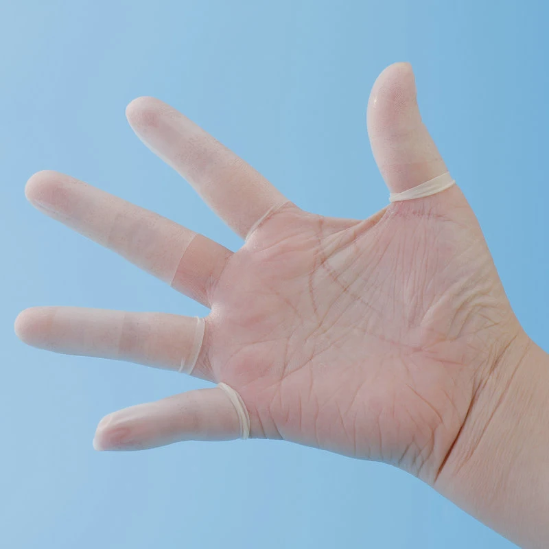 50 sztuk antypoślizgowych, ochronnych nakładek lateksowych na palce, jednorazowe, antystatyczne ochraniacze do zabiegów paznokci.