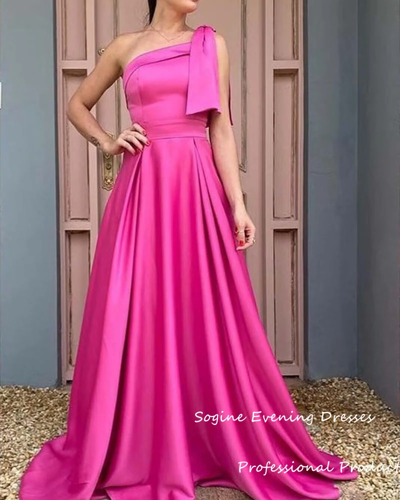 فساتين سهرة بكتف واحد للنساء المثيرات من الساتان مخصصة من فيستدوس دي غالا مع جيب حورية البحر فساتين حفلات الكوكتيل الطويلة