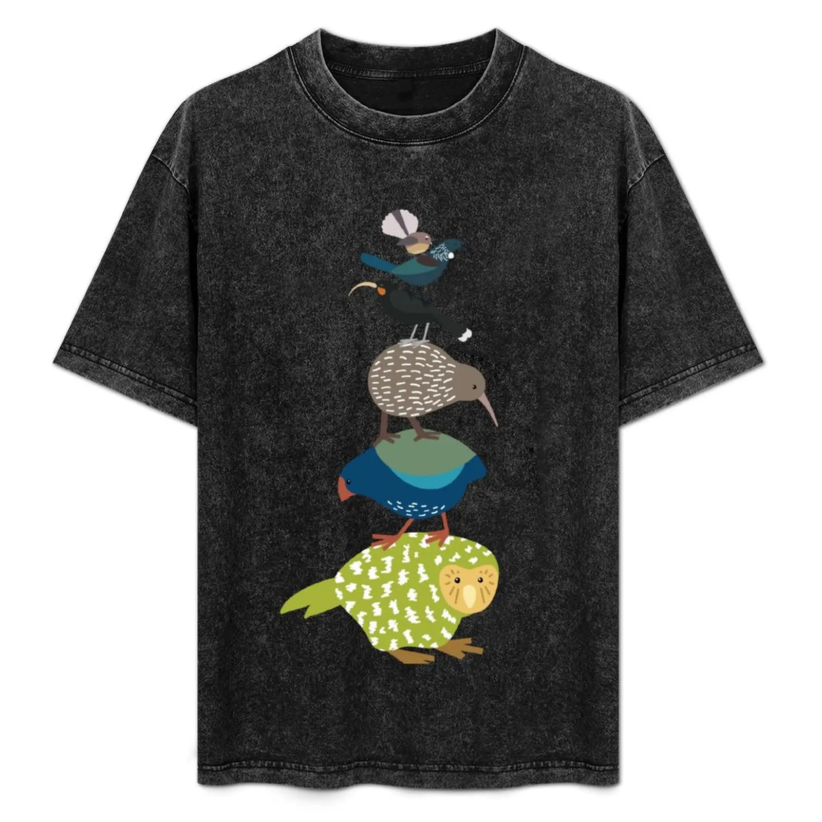 

Stacked Birds Of New Zealand - Kiwi, Kakapo, Tui, Fanatail, Kaka, Kea T-Shirt Performance Dry Fit T-Shirt