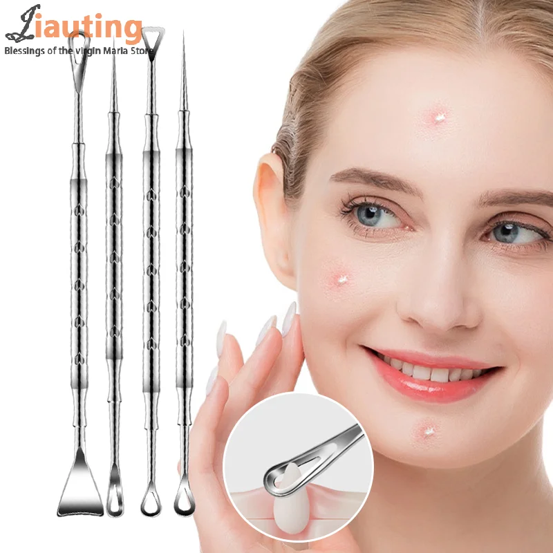 Blackhead Remover สิว Popper เครื่องมือเข็มสิวถอด Treatment Whitehead Popping Zit จมูก Face Blemish EXTRACTOR Cleanser