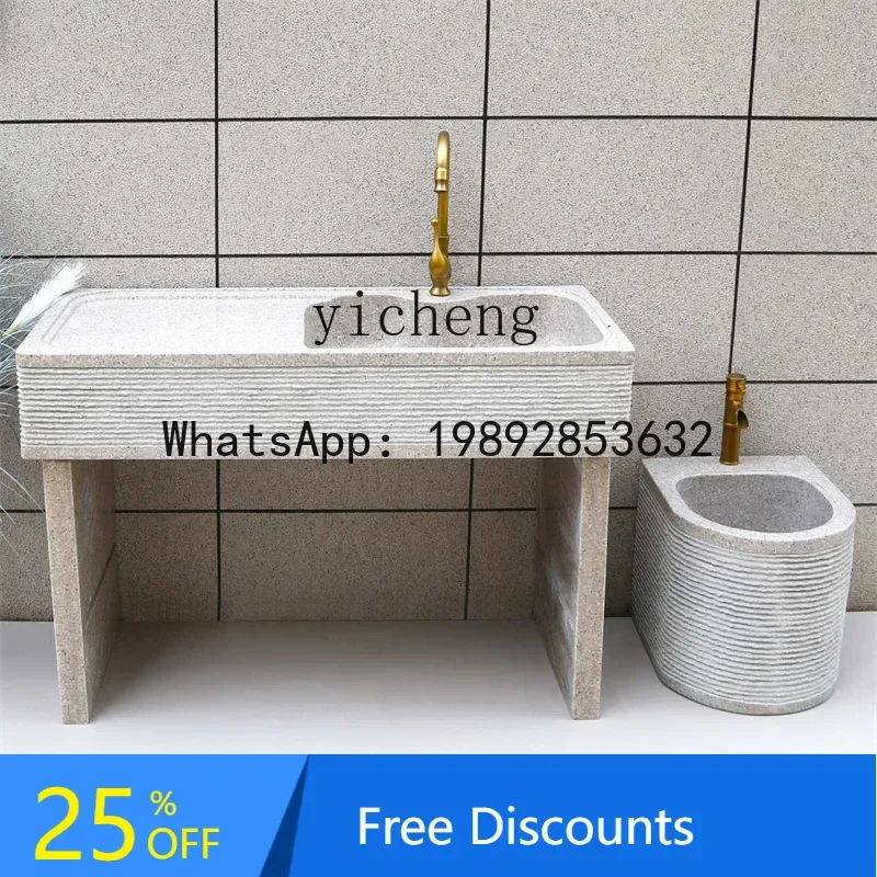 

marble laundry pool outdoor whole stone integrated wash basin balcony household granite sink