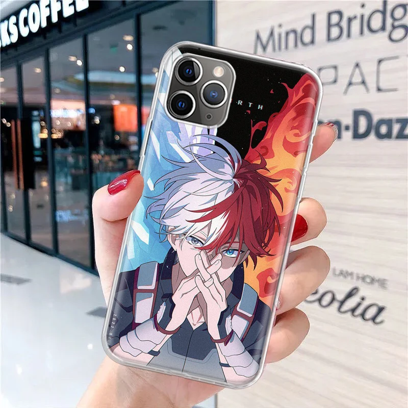 MHA Todoroki Shoto Soft Phone Case for iPhone 16 15 14 Plus 13 12 Mini 11 Pro Max 7 + Apple XS X SE 2020 8 Cover Shell for iPhon