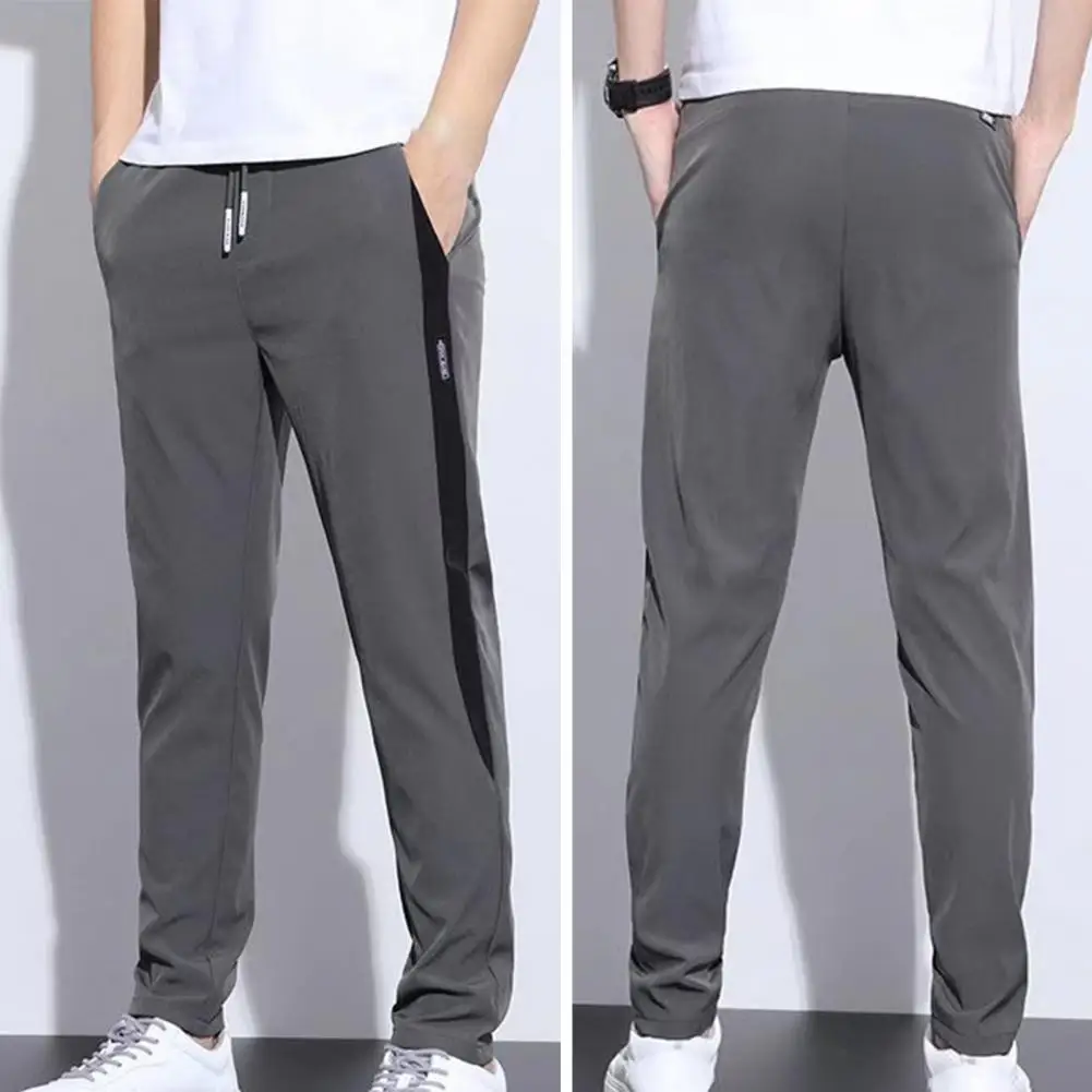 Male Casual Contrast Color Draping Pants Summer Pencil Pants High Waist for Party Dropshipping