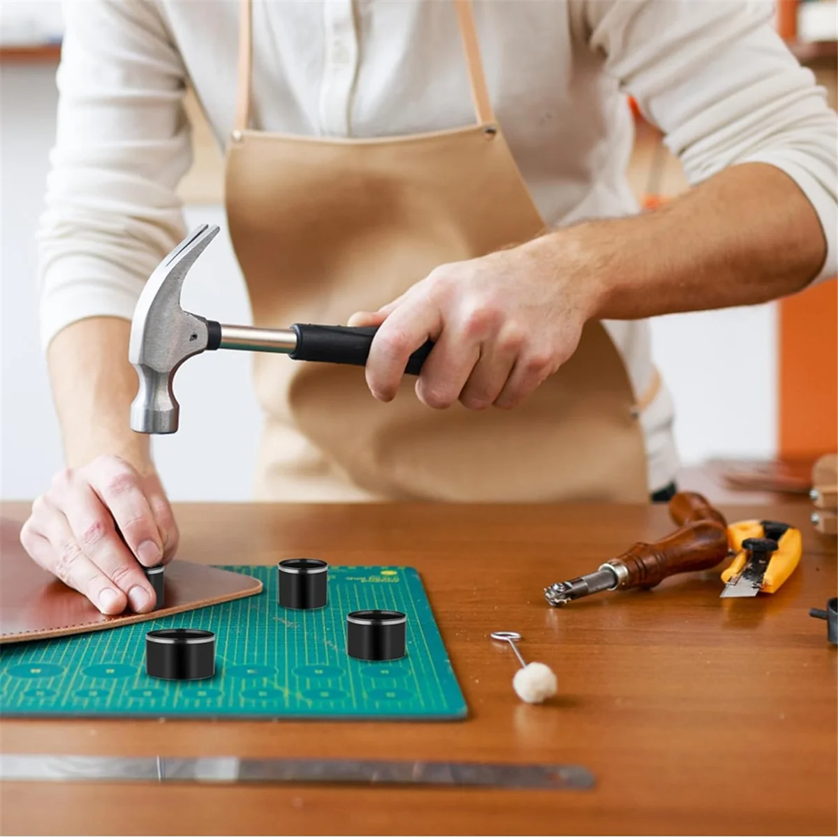 Набор дыроколов 7 размеров, набор инструментов для резки кожи, круглый дырокол 20–50 мм, набор инструментов для полых дыроколов