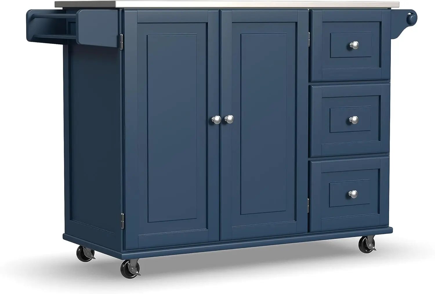 

Homestyles Mobile Kitchen Island Cart with Stainless Steel Top, Blue