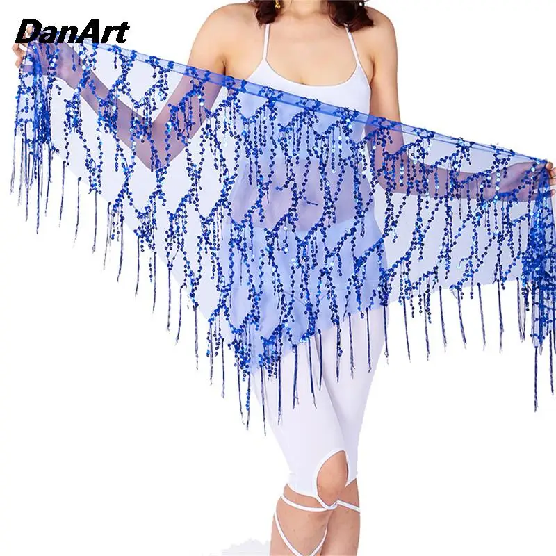 

Belly Dance Sequin Hip Scarf Triangle Scarf Waist Chain Bohemian Lacing Waist Chain Indian Dance Accessories Tassel Hip Scarf