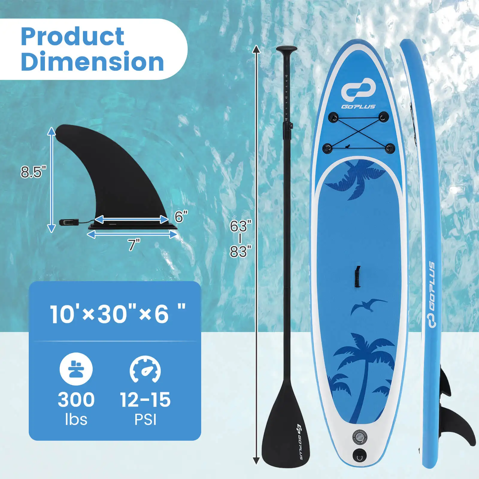 Inflatable Stand Up Paddle Board w/ Premium SUP Accessories Including Paddle