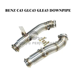 KUNGFU PERFORMANCE 3.0'' Catless E43 C43 Downpipe FOR MERCEDES-BENZ W205 M276 C400 C450 E400 2017+ 3.0T