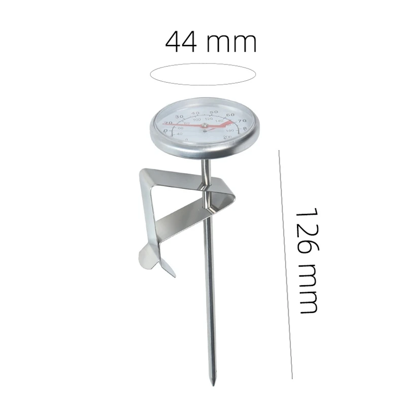 0℃ to100℃ Dial Thermometer for Coffee Pot Milk Frothing Jug Professional Cafe KitchenTemperature Measuring Tools