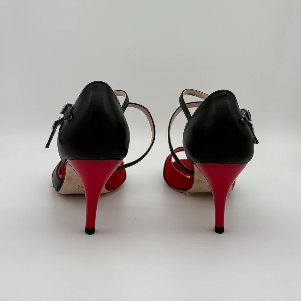 Sepatu Latihan Tango Argentina Sol Keras Kulit Dua Warna Warna Hak 7.5Cm 9Cm Tersedia Pengiriman Gratis