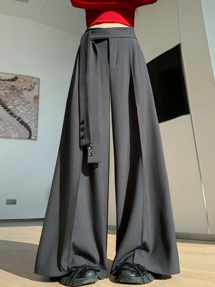 

Spring New High Waist Loose Straight Leg Pants Women's Casual Trousers Korean Sle Commute Walking Faionable Floor-Length