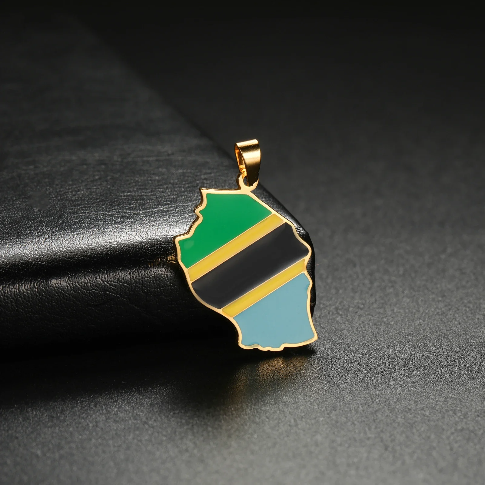 Tanzania National Map Stainless Steel Pendant DIY Can Be Made as Necklace Accessory for Men and Women