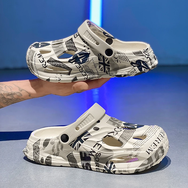 

Flowllorss Men's Summer Outdoor Slip-On Anti-Slip Sports nut Thong Slippers Thi Bot Heightening Beach Head Cover San...