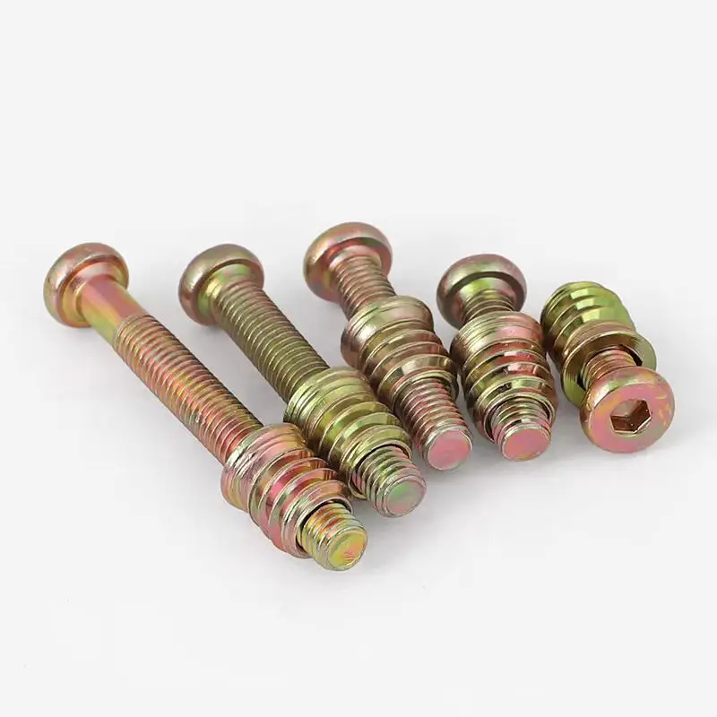 M6&M8 2-in-1 Furniture Screws Fastener Internal Outer Teeth Embedded Nut Board Bed Connecting Piece Table Chair Cabinet Set Nut