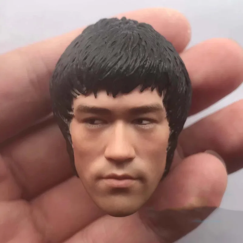 1/6 Asian Kongfu Master Head Sculpt Martial Arts Star Head Carving Male Head Played Model for 12in Action Figure Collection DIY