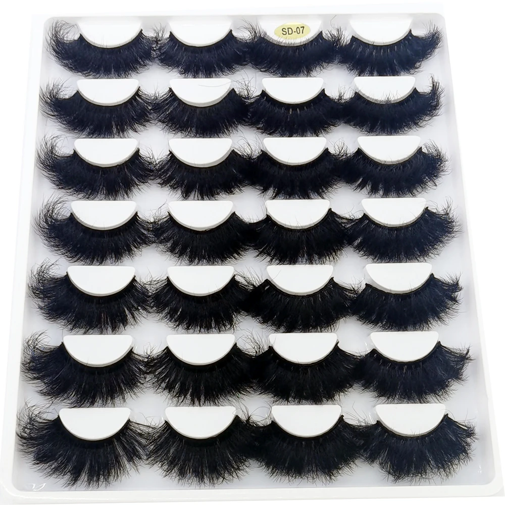 HBZGTLAD 14 Paar Wimpern 25mm Kunstnerz-Wimpern Langanhaltende Flauschige Nerzwimpern Dramatische Volumen-Wimpernverlängerung Dick Lang – Detail 16