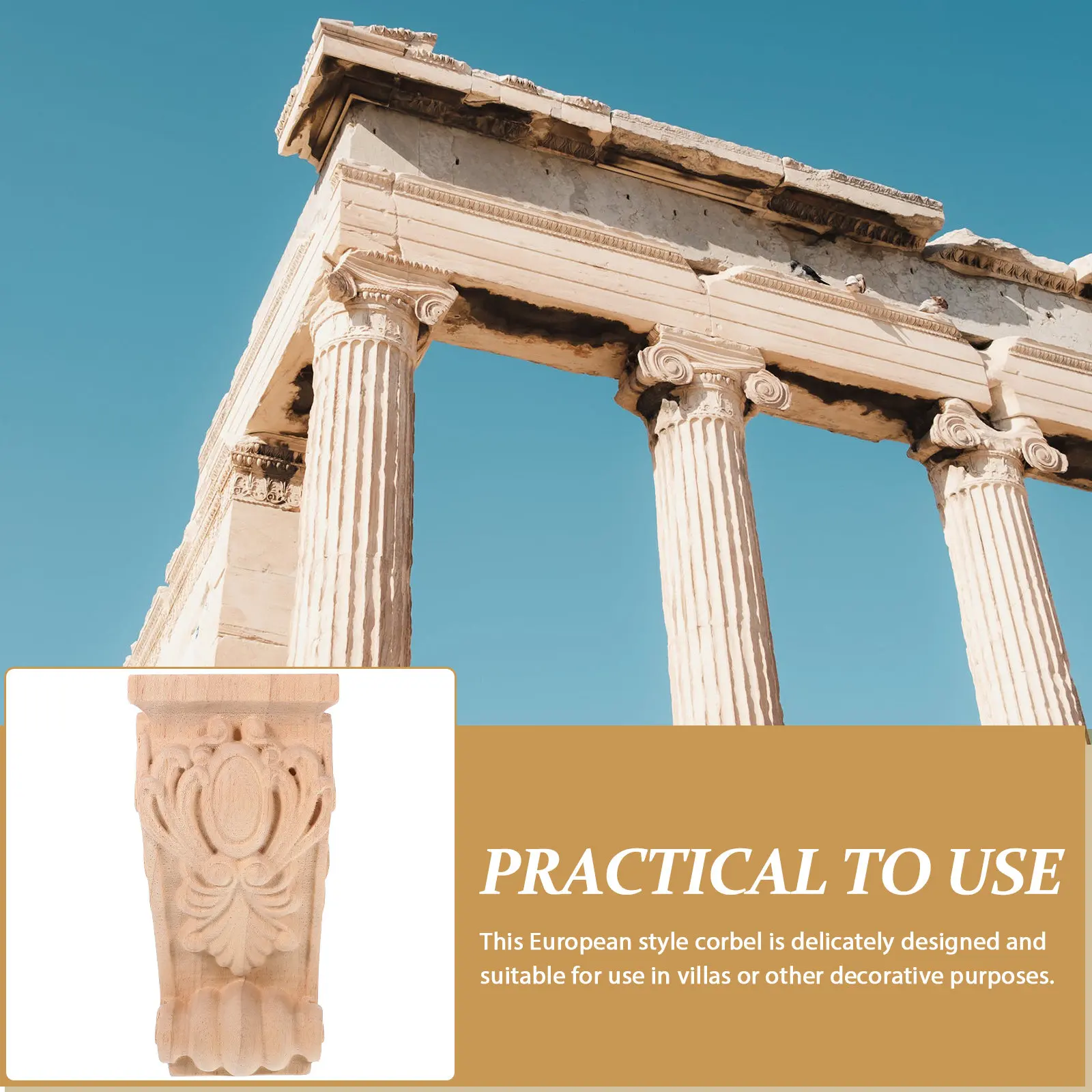 Wooden Corbel Carved European Style Small Wood Corbels Rustic Decorative Corbel Decoration for Furniture Framework
