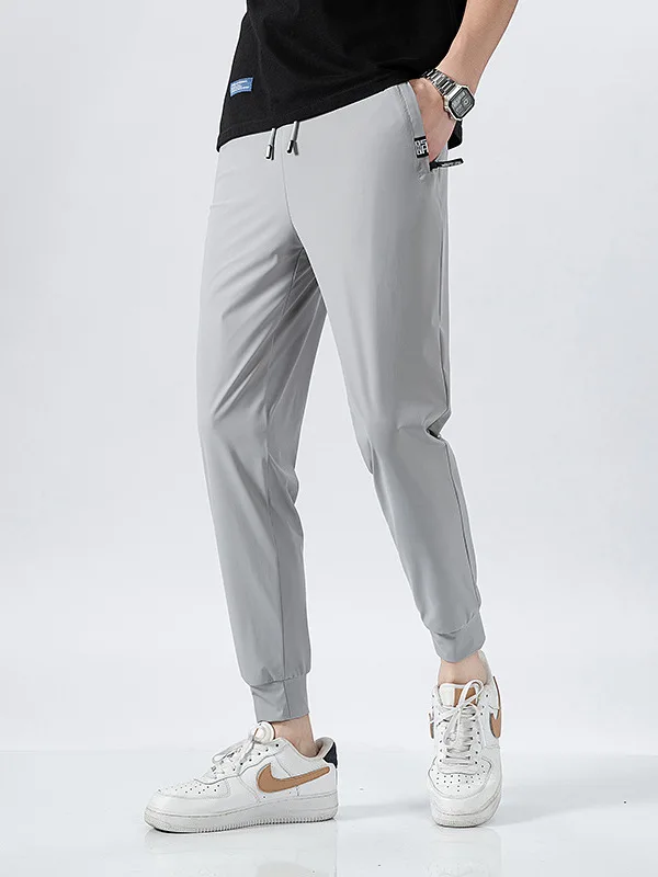 

Мужские летние спортивные брюки Mrakeai Kyyds MK из ультрашелковой ткани, высокоэластичные, быстросохнущие, прямого кроя, повседневные, яркие, с тесьмой