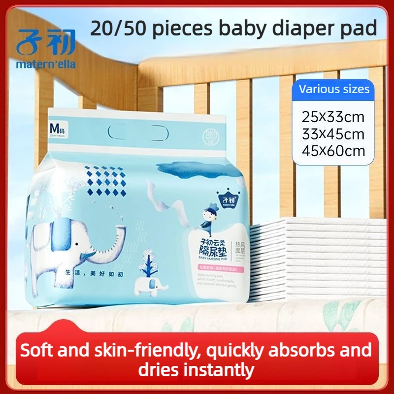 Non Woven Disposable Baby Diaper Pad, Waterproof and Breathable, Newborn Care Diaper Changing Pad, 20/50 Pieces