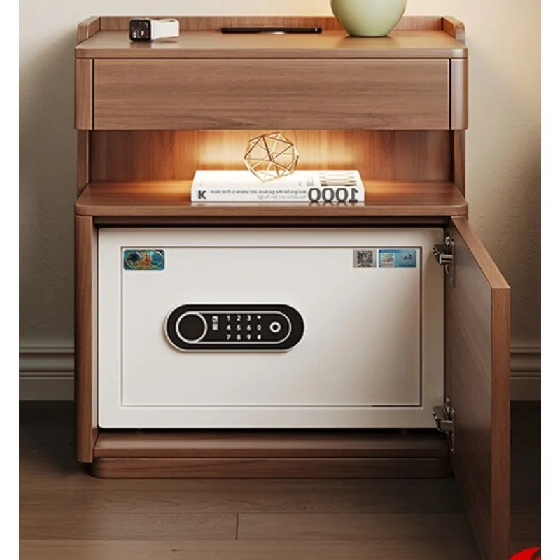 Bedside table, safe, integrated bedroom, solid wood intelligent multi-function, Suitable for interior decoration