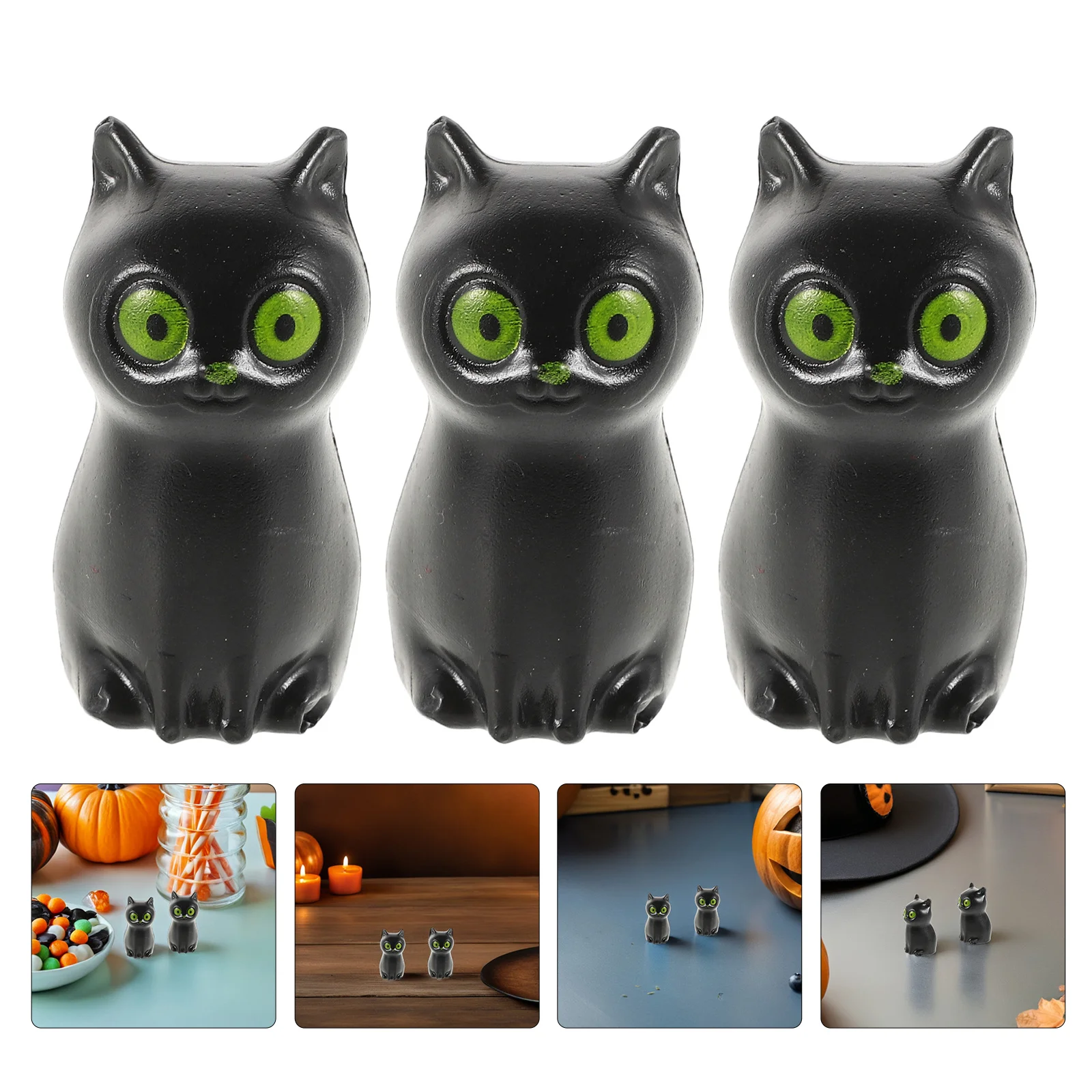 

30Pcs Black Cat Resin Sculpture Miniature Spooky Halloween Decoration Home Desktop Garden Decor Cute Halloween Table Decor